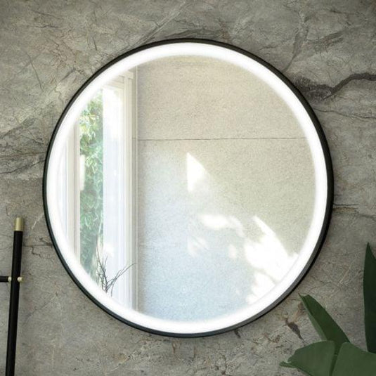 RAK Ceramics Art Round 600 x 600mm LED Illuminated Mirror - Matt Black - RAKARTRNMB5001 - Bathroom Shack