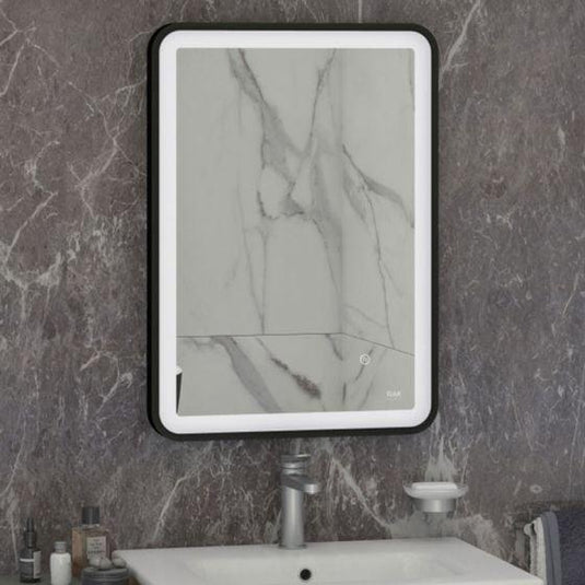 RAK Ceramics Art Soft 500 x 700mm LED Illuminated Mirror - Matt Black - RAKARTSFMB5001 - Bathroom Shack