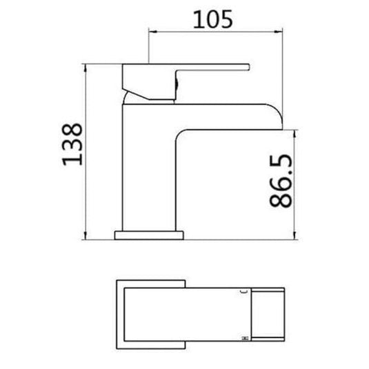 RAK Ceramics Basin Art Monobloc Waterfall Basin Mixer Flat - Chrome - RAKWFF3001 - Bathroom Shack