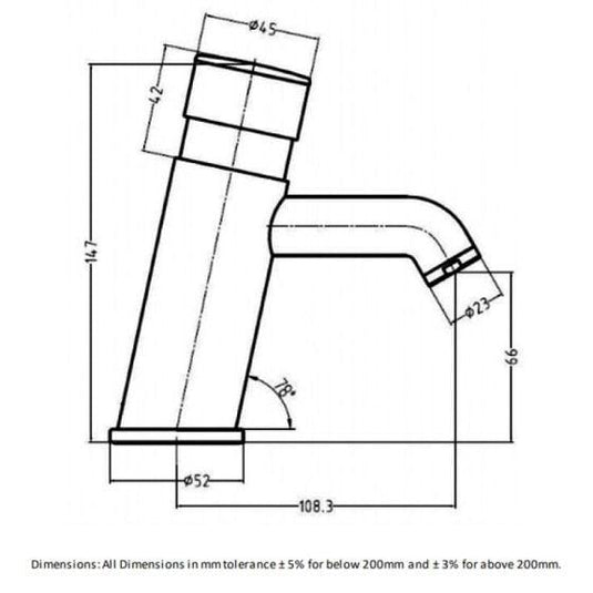 RAK Ceramics Commercial Non Concussive Basin Mixer - Chrome - RAKCOM908C - Bathroom Shack