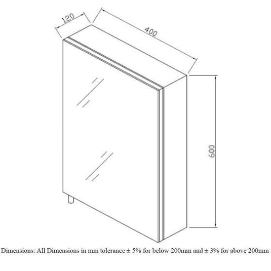 RAK Ceramics Cube Stainless Steel Single Cabinet With Single Mirrored Door - 12SL802 - Bathroom Shack