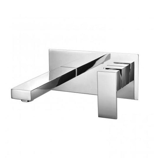 RAK Ceramics Cubis Wall Mounted Basin Mixer Tap With Back Plate - Chrome - RAKCUB3007 - Bathroom Shack