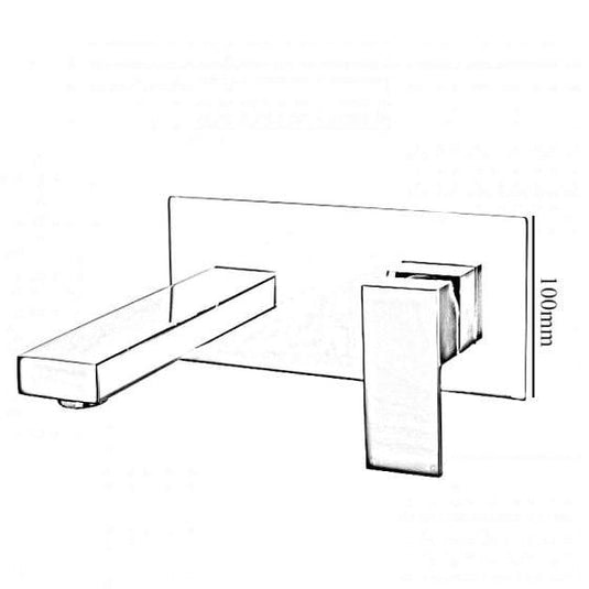RAK Ceramics Cubis Wall Mounted Basin Mixer Tap With Back Plate - Chrome - RAKCUB3007 - Bathroom Shack