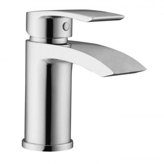 RAK Ceramics Curve Mini Mono Basin Mixer with Clicker Waste - Chrome - RAKCRV3002 - Bathroom Shack