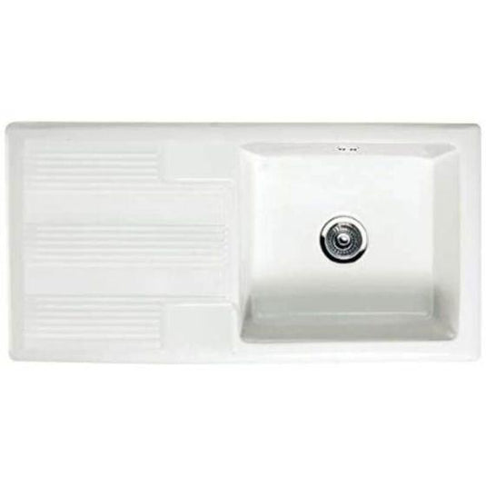 RAK Ceramics Gourmet Sink 4 - Single Bowl Kitchen Sink with Reversible Drainer - OC176AWHA - Bathroom Shack