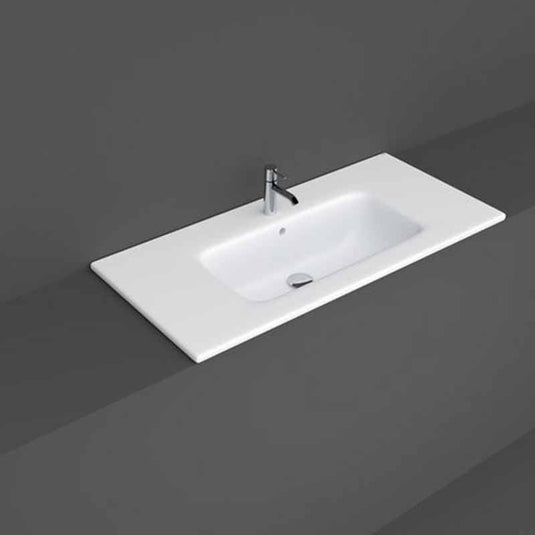 RAK Ceramics Joy Drop-In Washbasin 1 Tap Hole 100cm - Pure White - JOYDI10101WH - Bathroom Shack