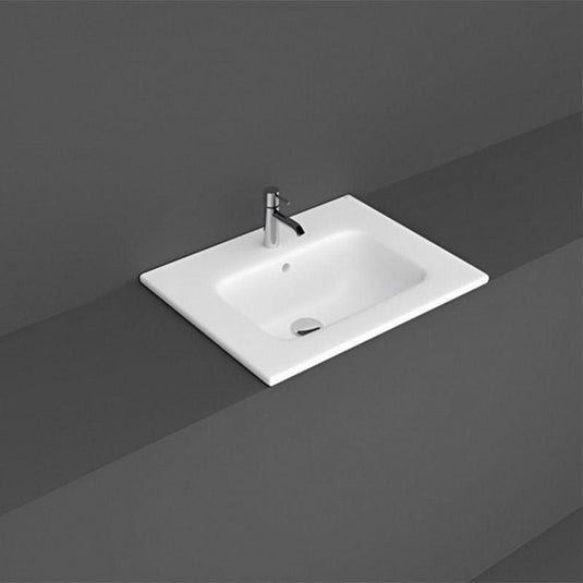 RAK Ceramics Joy Drop-In Washbasin 1 Tap Hole 60cm - Pure White - JOYDI06101WH - Bathroom Shack