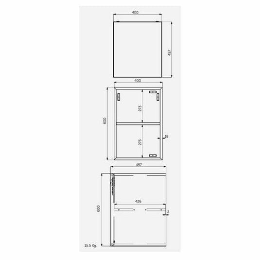 RAK Ceramics Joy Open Storage Unit 40cm - Grey - JOYOS040MGY - Bathroom Shack