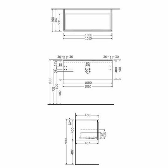 RAK Ceramics Joy Uno Wall Hung Vanity Unit 100cm - Scandinavian Oak - UNOWH100SOK - Bathroom Shack
