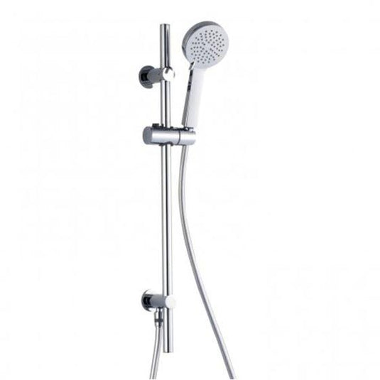 RAK Ceramics Round Slider Rail Shower Kit With Three Function Handset & Integral Wall Outlet - Chrome - RAKSHW1010 - Bathroom Shack