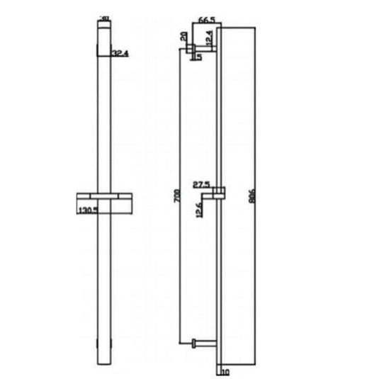 RAK Ceramics Round Slider Rail Shower Kit with Three Function Shower Handset - Chrome - RAKSHW1008 - Bathroom Shack