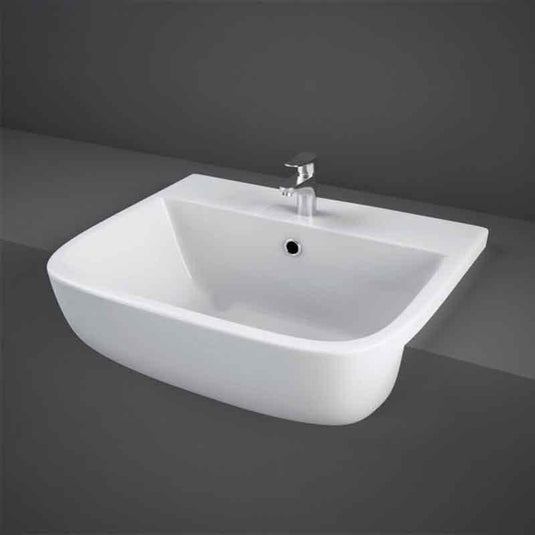 RAK Ceramics Series 600 52cm Semi Recessed Basin - 1 Tap Hole - SE0904AWHA - Bathroom Shack