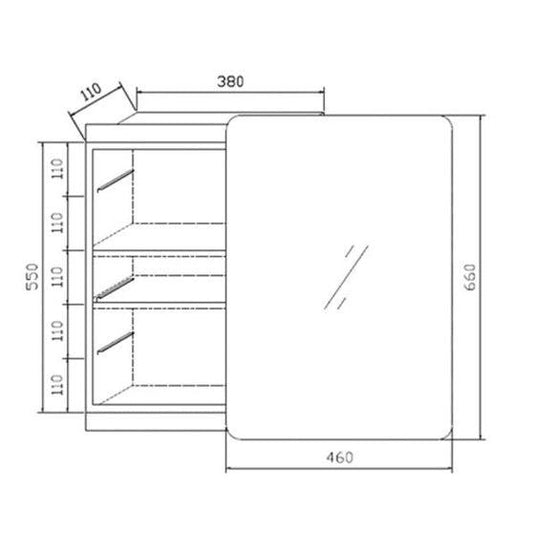 RAK Ceramics Slide Stainless Steel Single Cabinet With Sliding Mirrored Door - 12SL366C1 - Bathroom Shack