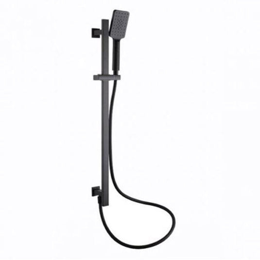RAK Ceramics Square Slider Rail Shower Kit With Integral Wall Outlet - Black - RAKSHW1009B - Bathroom Shack