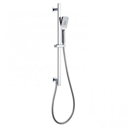 RAK Ceramics Square Slider Rail Shower Kit With Integral Wall Outlet - Chrome - RAKSHW1009 - Bathroom Shack