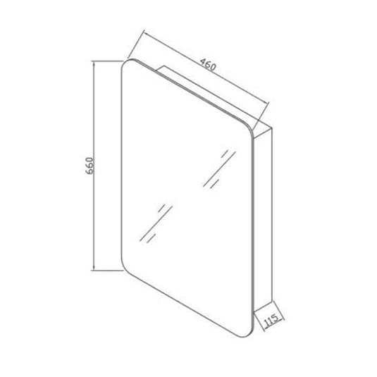 RAK Ceramics Uno Stainless Steel Single Cabinet With Mirrored Door - 12SL366A - Bathroom Shack