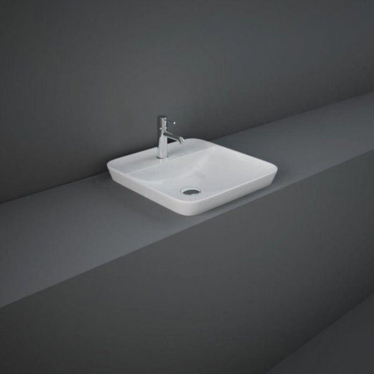 RAK Ceramics Variant Square Drop-In Wash Basin 420mm 1TH with Tap Ledge - Alpine White - VARDI44201AWHA - Bathroom Shack