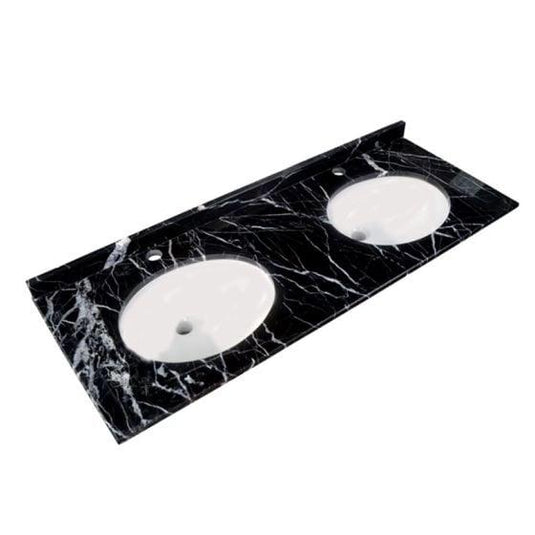 RAK Ceramics Washington 1200mm Marble Countertop & Drop In Basin- 1 Tap Hole - Black - RAKWCM120B1 - Bathroom Shack