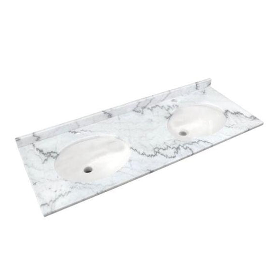 RAK Ceramics Washington 1200mm Marble Countertop & Drop In Basin - 1 Tap Hole - White - RAKWCM120W1 - Bathroom Shack