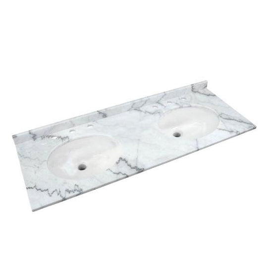 RAK Ceramics Washington 1200mm Marble Countertop & Drop In Basin - 3 Tap Holes - Black - RAKWCM120W3 - Bathroom Shack