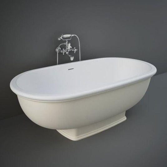 RAK Ceramics Washington Freestanding Bath 1560 x 810mm - Matt Greige - WTBT15681505 - Bathroom Shack