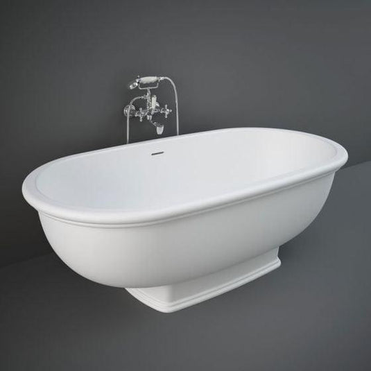 RAK Ceramics Washington Freestanding Bath 1560 x 810mm - Matt White - WTBT15681500 - Bathroom Shack