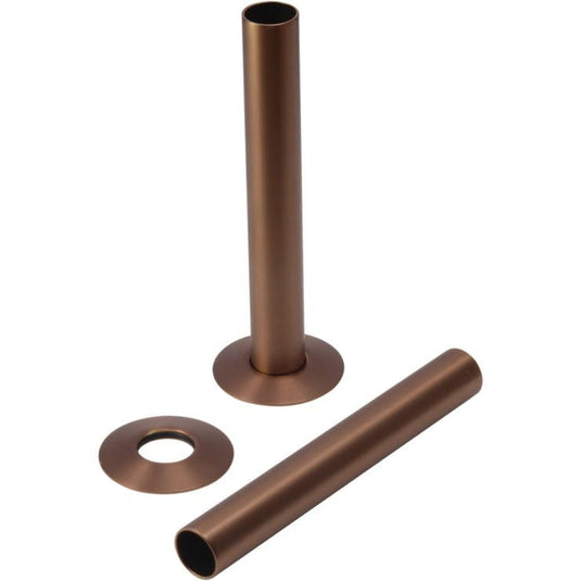 Ruby 18mm Radiator Pipe Sleeves - Brushed Bronze - RUBY108874 - Bathroom Shack