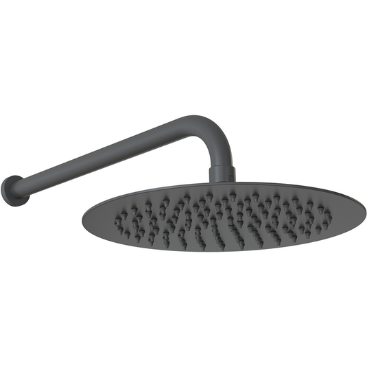Ruby 200mm Round Showerhead - Matt Black - RUBY106792 - Bathroom Shack
