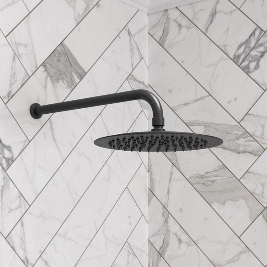 Ruby 250mm Round Showerhead - Matt Black - RUBY106793 - Bathroom Shack