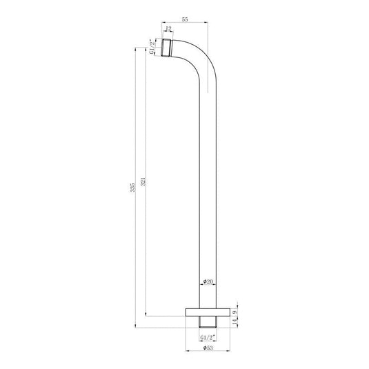 Ruby 300mm Round Shower Arm - Chrome - RUBY105870 - Bathroom Shack