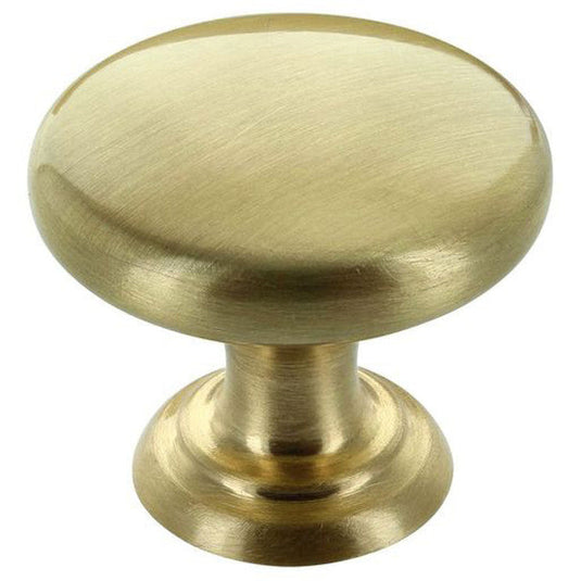 Ruby 38mm Round Knob Handle - Brushed Brass - RUBY106212 - Bathroom Shack