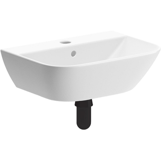 Ruby Bailey 450x320mm 1TH Cloakroom Basin & Black Bottle Trap - RUBY106862 - Bathroom Shack