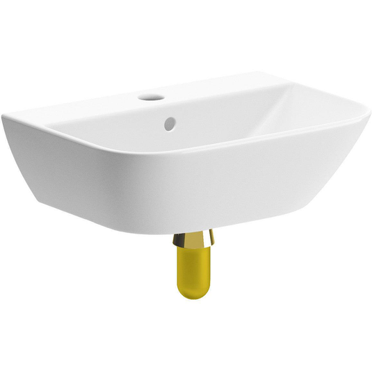 Ruby Bailey 450x320mm 1TH Cloakroom Basin & Brushed Brass Bottle Trap - RUBY106861 - Bathroom Shack