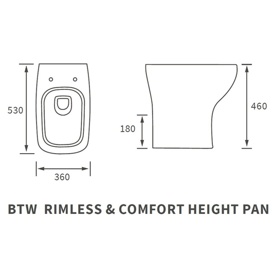Ruby Bailey Rimless Comfort Height Back To Wall WC & Wrapover Soft Close Seat - RUBY108882 - Bathroom Shack