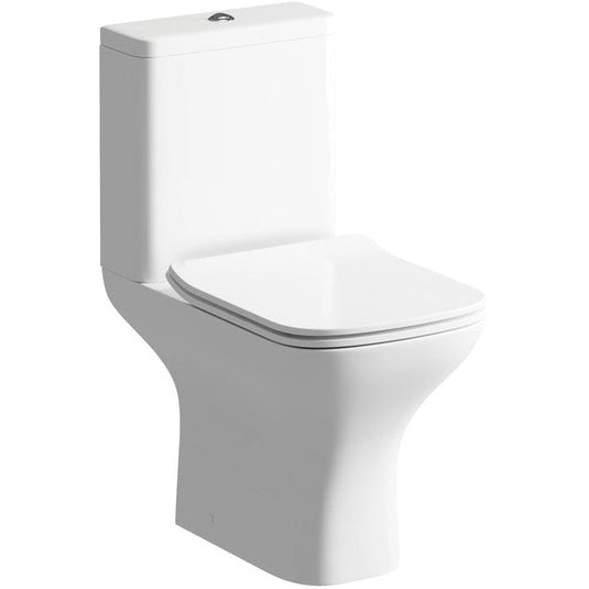 Ruby Bailey Rimless Short Projection Close Coupled Open Back WC & Slim Soft Close Seat - RUBY1857 - Bathroom Shack