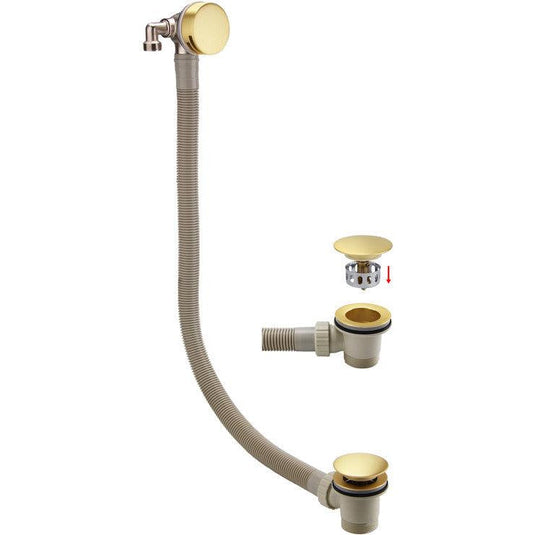 Ruby Bath Filler Waste - Brushed Brass - RUBY105816 - Bathroom Shack