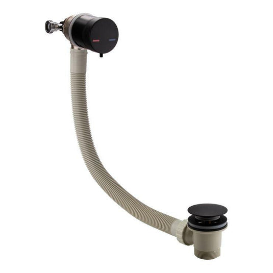 Ruby Bath Overflow Filler w/Integrated Valve - Black - RUBY108977 - Bathroom Shack