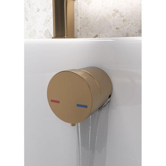 Ruby Bath Overflow Filler w/Integrated Valve - Brushed Bronze - RUBY108979 - Bathroom Shack