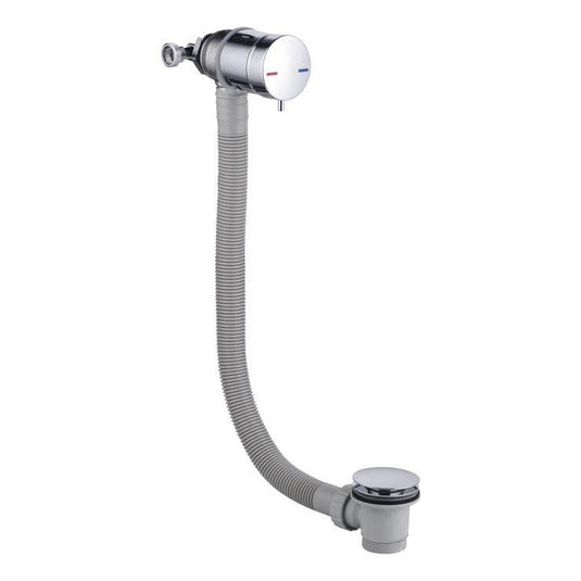 Ruby Bath Overflow Filler w/Integrated Valve - Chrome - RUBY108976 - Bathroom Shack