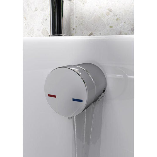 Ruby Bath Overflow Filler w/Integrated Valve - Chrome - RUBY108976 - Bathroom Shack