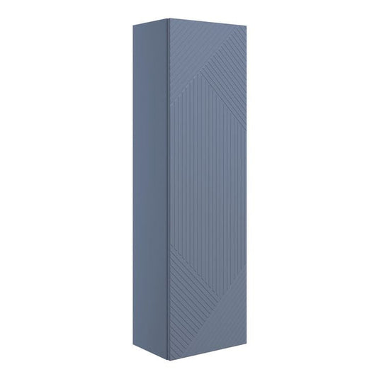 Ruby Bear 350mm Wall Hung 1 Door Tall Unit - Matt Smoke Blue - RUBY108508 - Bathroom Shack