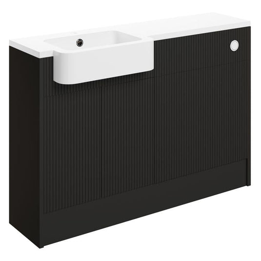 Ruby Benji 1242mm Basin & WC Unit Pack (LH) - Matt Graphite Grey - RUBY107086 - Bathroom Shack