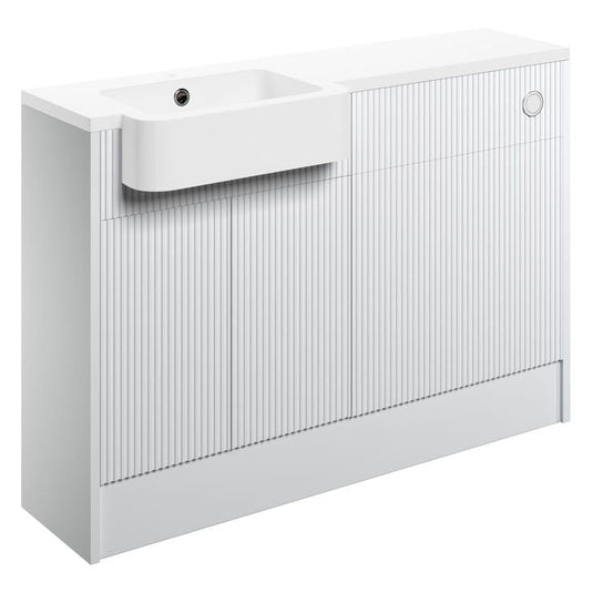 Ruby Benji 1242mm Basin & WC Unit Pack (RH) - Matt White - RUBY107096 - Bathroom Shack