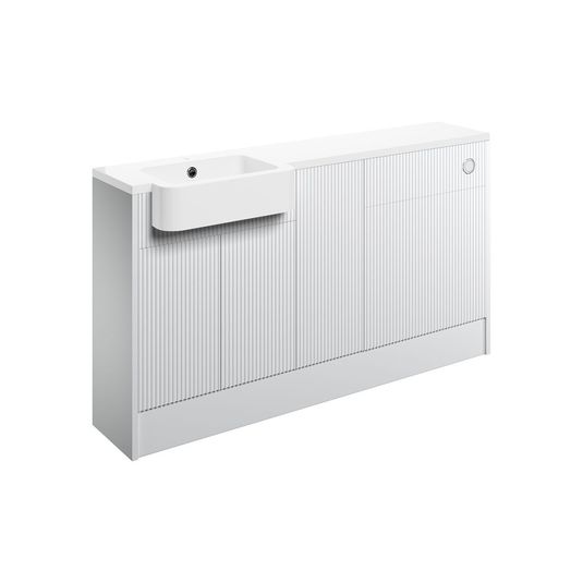 Ruby Benji 1542mm Basin / WC & 1 Door Unit Pack (RH) - Matt White - RUBY107099 - Bathroom Shack