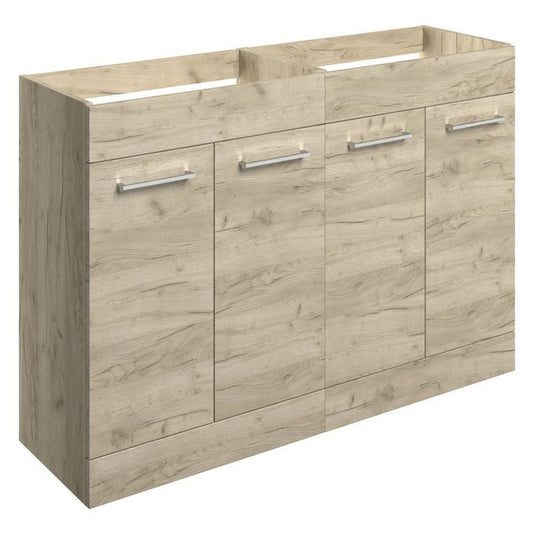 Ruby Bentley 1180mm Floor Standing 2 Door Basin Unit Run (No Top) - Oak - RUBY107496 - Bathroom Shack