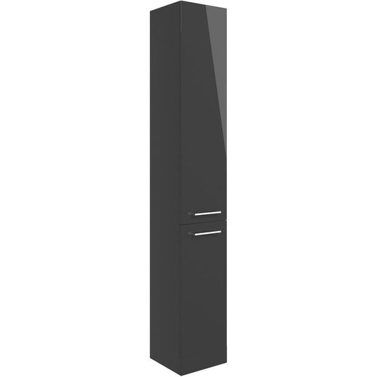 Ruby Bentley 350mm Floor Standing 2 Door Tall Unit - Anthracite Gloss - RUBY103313 - Bathroom Shack