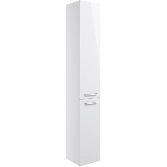 Ruby Bentley 350mm Floor Standing 2 Door Tall Unit - White Gloss - RUBY103311 - Bathroom Shack