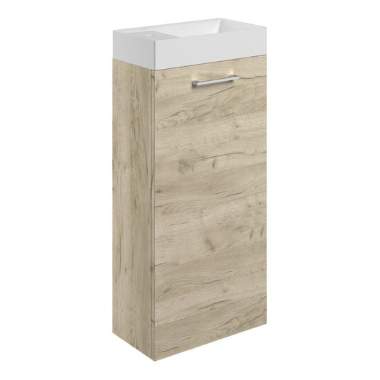 Ruby Bentley 410mm Floor Standing 1 Door Basin Unit & Basin - Oak - RUBY107485 - Bathroom Shack