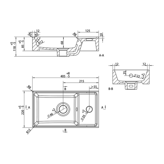 Ruby Bentley 410mm Floor Standing 1 Door Basin Unit & Basin - Oak - RUBY107485 - Bathroom Shack