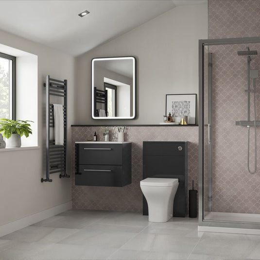 Ruby Bentley 500mm Floor Standing WC Unit - Anthracite Gloss - RUBY103310 - Bathroom Shack
